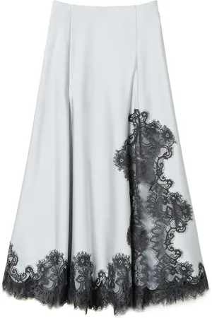 Twin-Set Falda midi con detalle de encaje