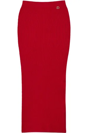 Twin-Set Falda midi tejida de canalé