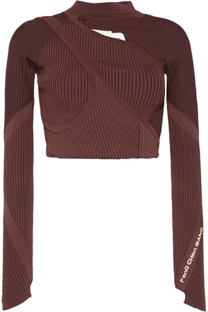 Feng Chen Wang Top tejido con cuello barco