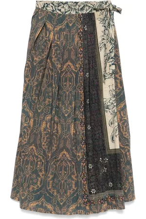 PIERRE-LOUIS MASCIA Falda midi con diseño plisado