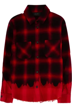 AMIRI Camisa con motivo de cuadros y efecto envejecido