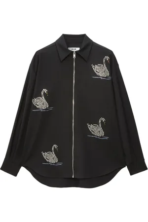 Msgm Camisa con cierre y apliques