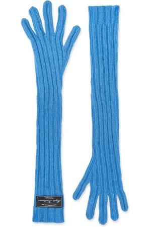 Msgm Guantes tejidos de canalé con parche del logo