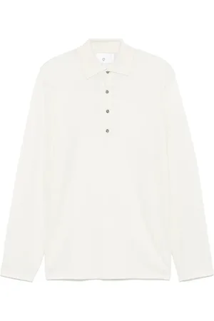 Seven Gauge Playera tipo polo de tejido canalé fino