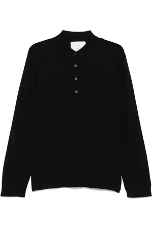 Seven Gauge Playera tipo polo de tejido canalé fino