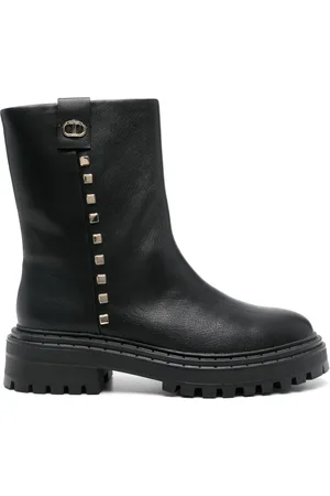 Twin-Set Botas biker con placa del logo