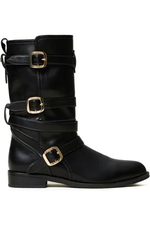 Twin-Set Botas biker con correa y hebilla