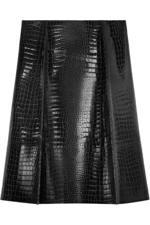 Tory Burch Falda midi con efecto de piel de cocodrilo