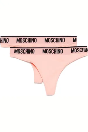 Moschino Set de dos tangas con logo en la pretina