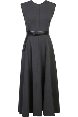Norma Kamali Vestido midi con cinturón
