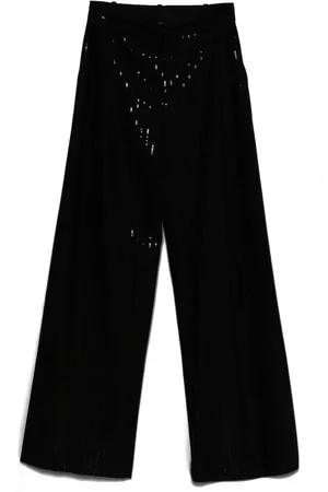 Ermanno Firenze Pantalones bordados con lentejuelas