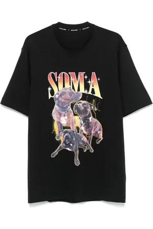 Marine Serre Playera con estampado gráfico