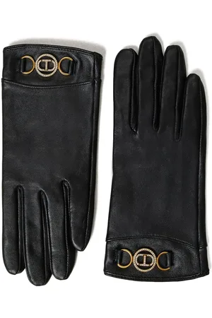 Twin-Set Guantes con placa del logo