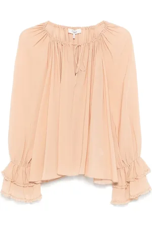 Chloé Blusa de seda con detalle fruncido