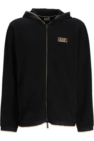 EA7 Hoodie con parche del logo y cierre