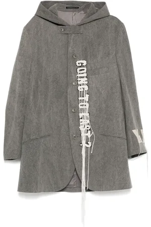 YOHJI YAMAMOTO Chamarra con capucha y logo estampado