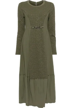 High Vestido manga larga con motivo floral en jacquard