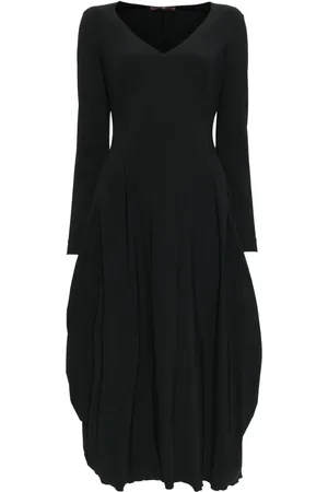 High Vestido midi manga larga