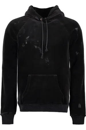 Saint Laurent Destroyed velvet hoodie