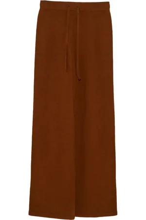 YVES SALOMON Pantalones tejidos con diseño ancho