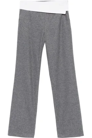 Claudie Pierlot Pantalones rectos con cinturón en contraste