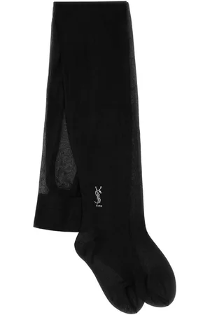 Saint Laurent Pantimedias traslúcidas con detalles de cristal