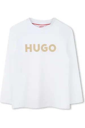 HUGO BOSS Playera manga larga con logo estampado