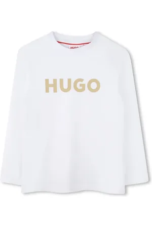 HUGO BOSS Playera manga larga con logo estampado