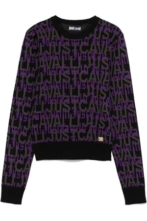 Roberto Cavalli Suéter Gothic con logo en jacquard