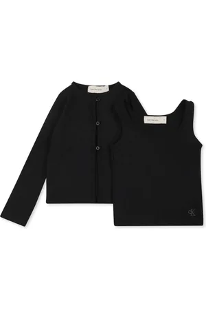 Calvin Klein Set de top y cárdigan con logo bordado
