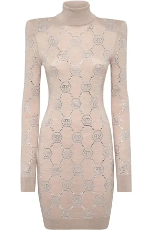 Philipp Plein Vestido corto con monograma y detalles de cristal