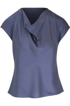 Vince Blusa de seda con cuello desbocado