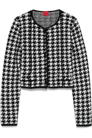 HUGO BOSS Cárdigan con motivo pied de poule