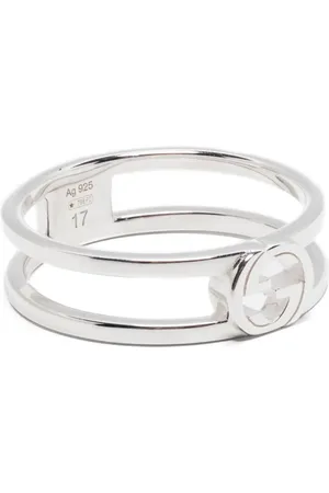 Gucci Anillo con motivo G entrelazado en plata de ley