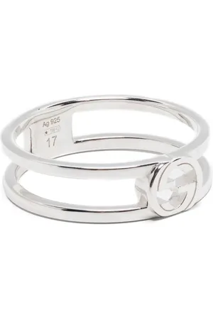 Gucci Anillo con motivo G entrelazado en plata de ley