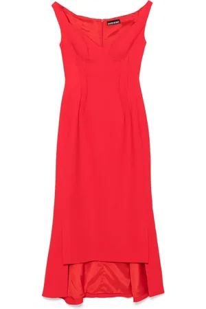 DAVID KOMA Vestido midi con hombros descubiertos