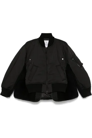 SACAI Chamarra bomber con paneles texturizados