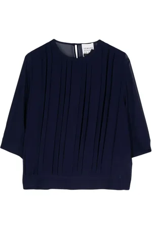 Edward Achour Paris Blusa transparente con detalle de pliegues