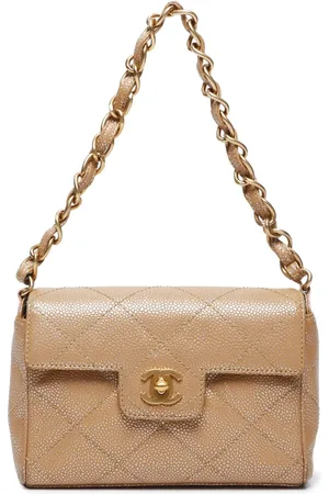 CHANEL Bolsa de hombro con capitonado de rombos y logo CC 2000-2002