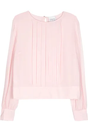 Edward Achour Paris Blusa transparente con detalle de pliegues