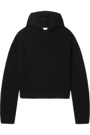Palm Angels Hoodie tejida con logo curvo