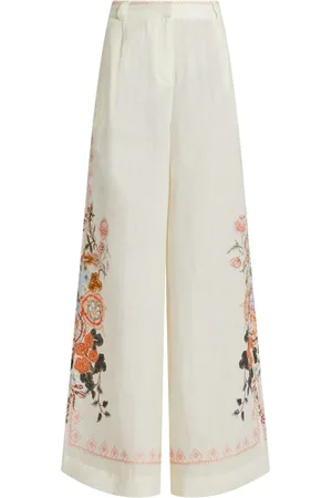 Camilla Pantalones capri con bordado floral