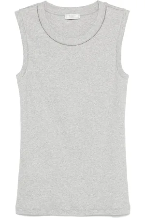 PESERICO SIGN Camiseta con ribete de mostacillas