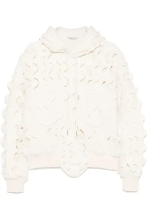 JUNTAE KIM Laser-slashed fleece hoodie