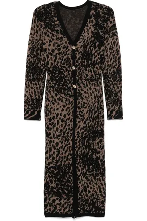 Liu Jo Vestido midi con estampado de leopardo