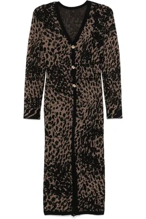 Liu Jo Vestido midi con estampado de leopardo
