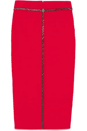 Elisabetta Franchi Falda midi con detalle de cadena