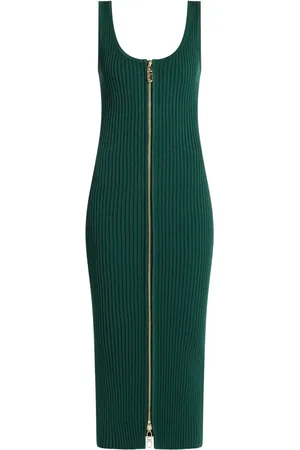Michael Kors Vestido midi tejido de canalé con cierre