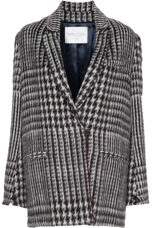 FORTE FORTE Abrigo con botones y estampado pied de poule