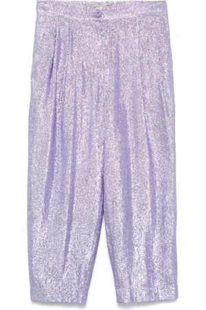 Stella McCartney Pantalones con acabado metalizado